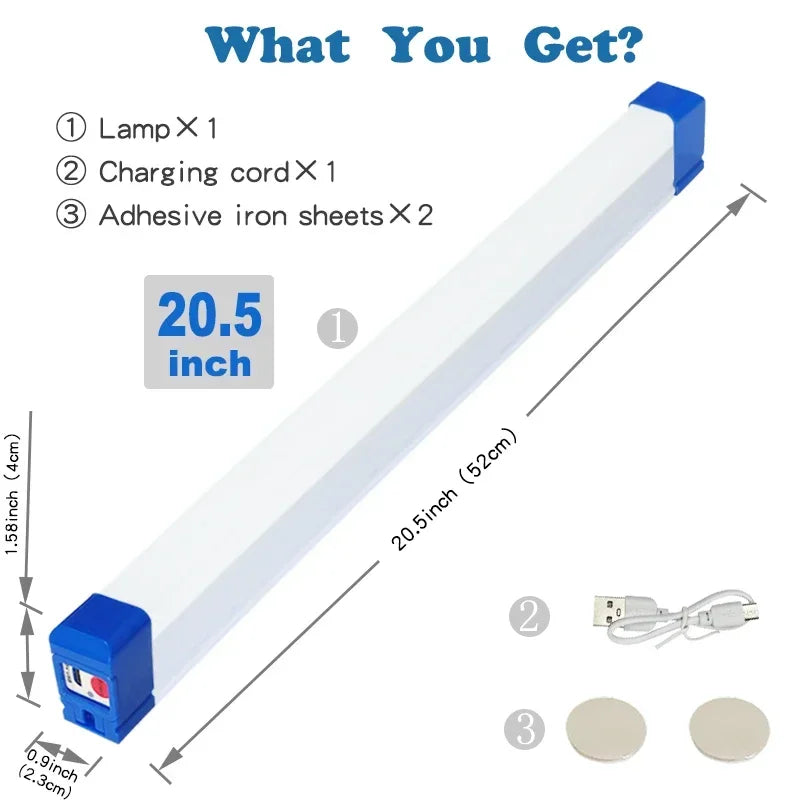 Norvo | MagnaBeam LED Rør | Oppladbar Campinglampe med Magnet og Krok | 32/52 cm | Bærbar Nødlys for Utendørs & Kjøretøy