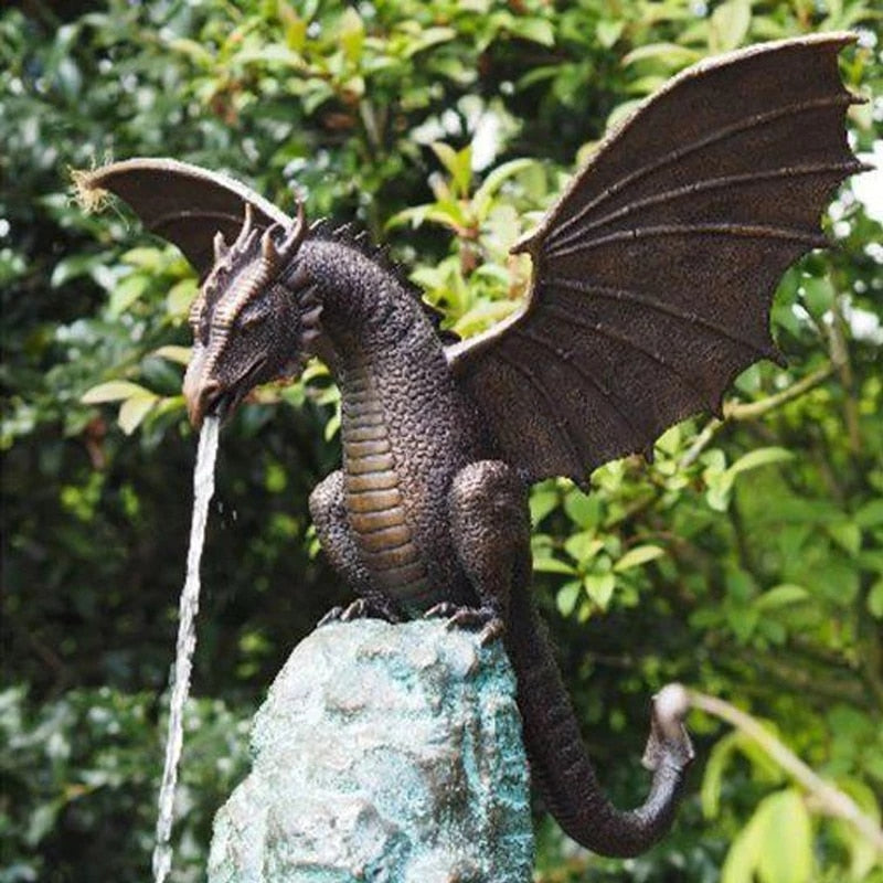 Norvo | Majestetisk ildpustende drageskulptur fontene