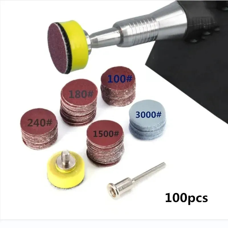 Norvo | ITLY 1 tomme 100 stk sandpapirsett: Slipeskive sandpapir for Dremel verktøy - Slipematter inkludert