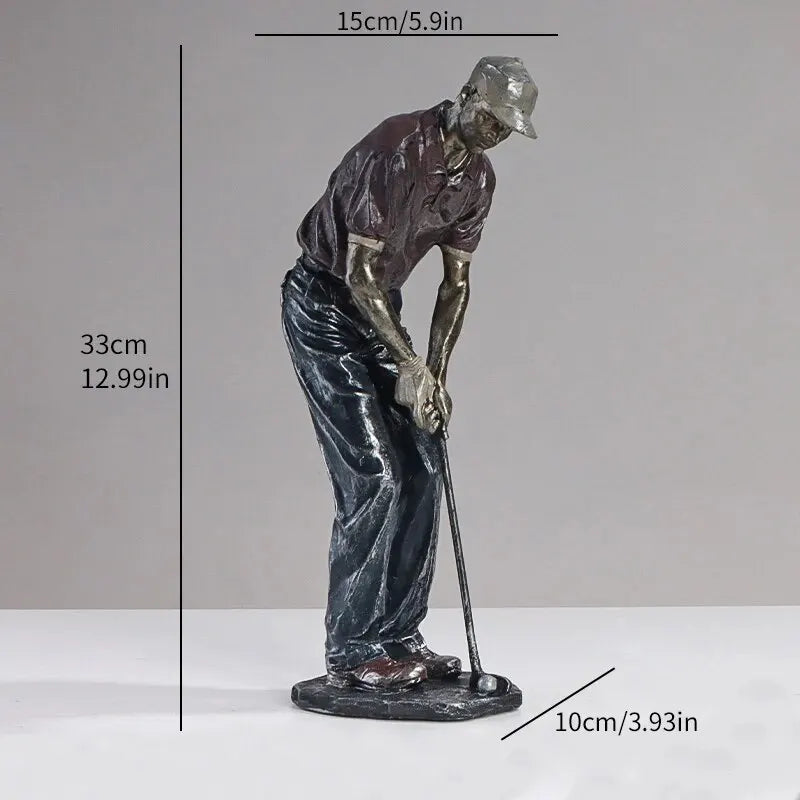 Norvo Statuer Skulptur, Kreativ Golfer Figuriner Hjem Dekor, Spiller Kunstfigur Skrivebords Dekorasjoner, Samleobjekt Gave Håndverk, De
