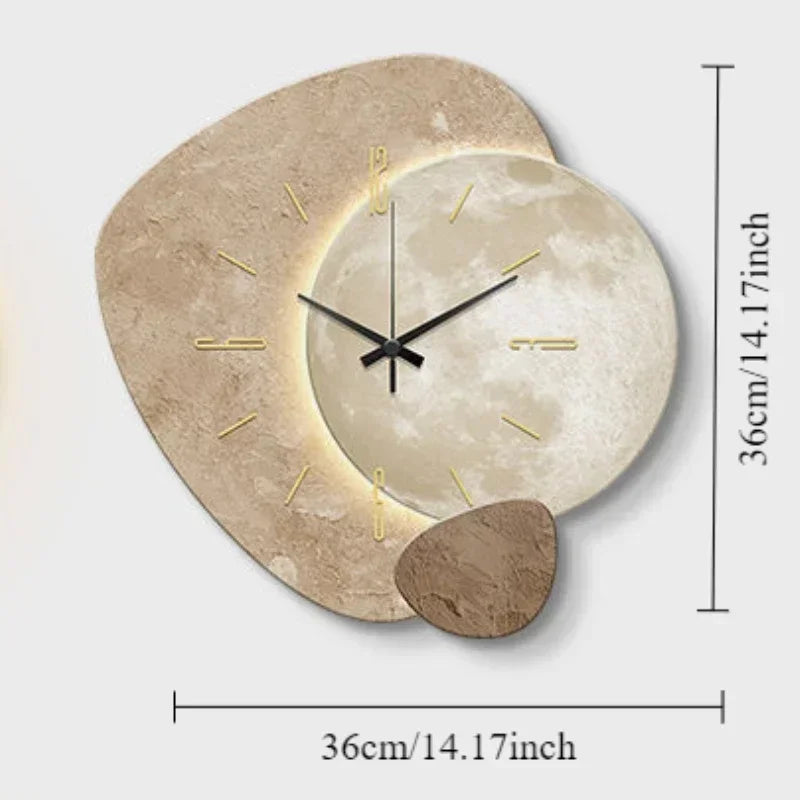 CreamWind Klok – Stilig Moderne Veggklokke med LED