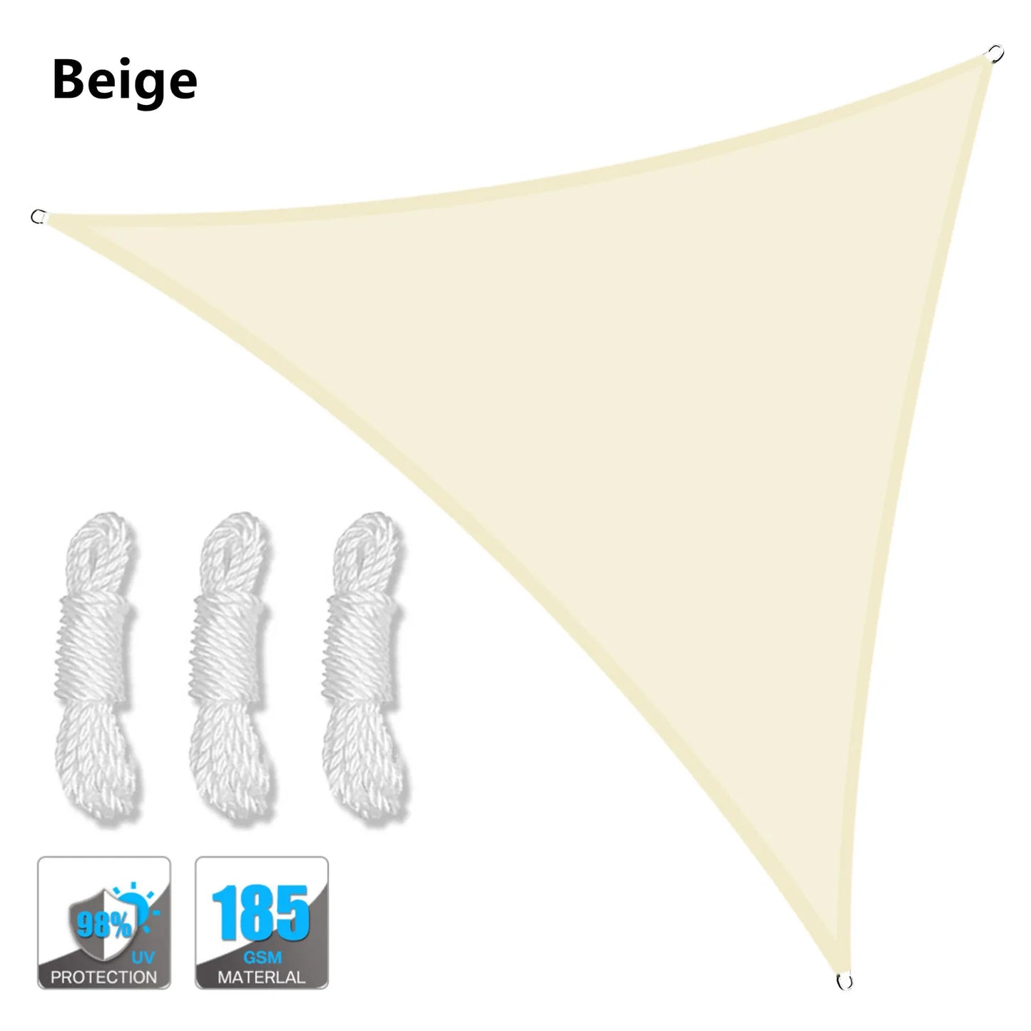 Norvo | 5x5x5/2x2x2M Vanntett Solskjerming - Trekantsolskjerming - Utendørs tak for hage, terrasse, basseng - Skygge seil Markiseduk