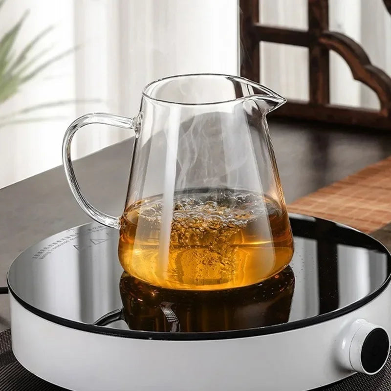 Norvo | 450ml-950ml Varmeresistente Glass Tekanne – Rustfritt Stål Te-sil, Blomstekanne for Kung Fu Te-servise, Puer- og Oolong-te
