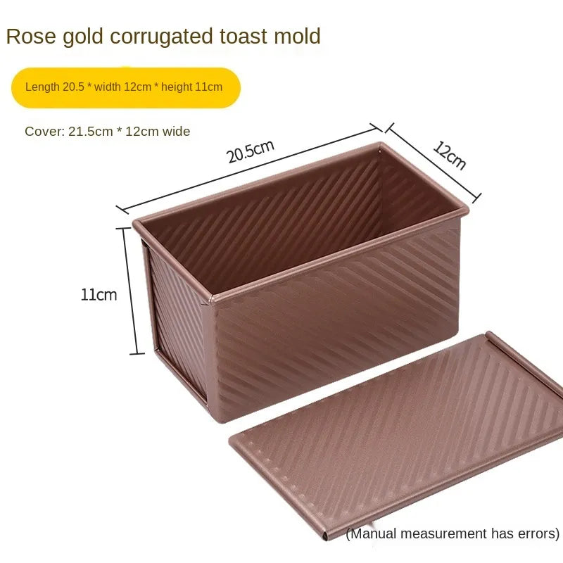 Norvo | Premium Non-stick Aluminiumlegering Toastbokser med lokk - Ulike størrelser (250g/450g/600g/750g/900g/1000g) for baking av brød og kaker