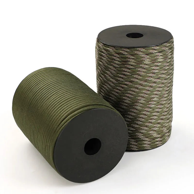 Norvo | 550 Militærstandard Paracord Seil: 100m 4mm Utendørs overlevelsesutstyr for fallskjerm, telt, lanyard, belte - 9-kjerne snor for camping & nødsituasjoner