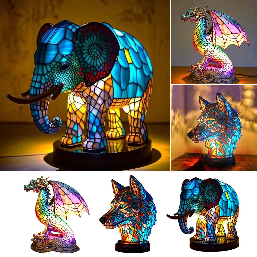 LumiFaune - 3D Lampe i Glass Dyre Dekorativ