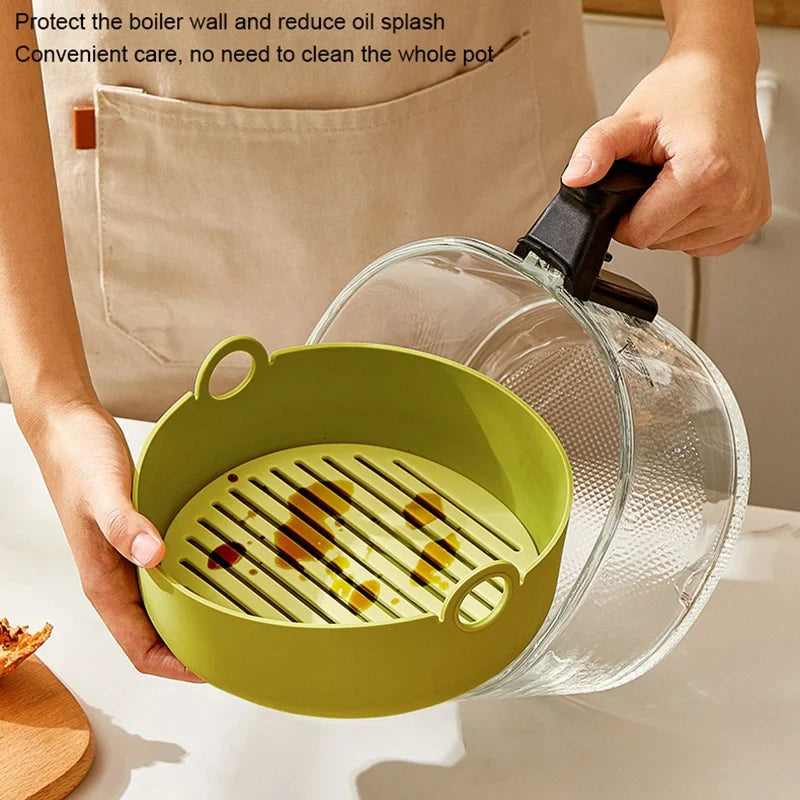 Norvo | Silikon Air Fryer Ovn Bakeplate - Pizza, Stekt Kylling Airfryer Kurv, Lett å Rengjøre Gjenbrukbar Panneforing, og Tilbehør
