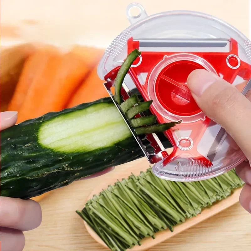 Norvo | 3-i-1 Magic Trio Skreller Sett - Skjærer, Rasp, Julienne Skjærer og Multi Peel Blade Zester Rasp - Essensielt Kjøkkenverktøy Tilbehør