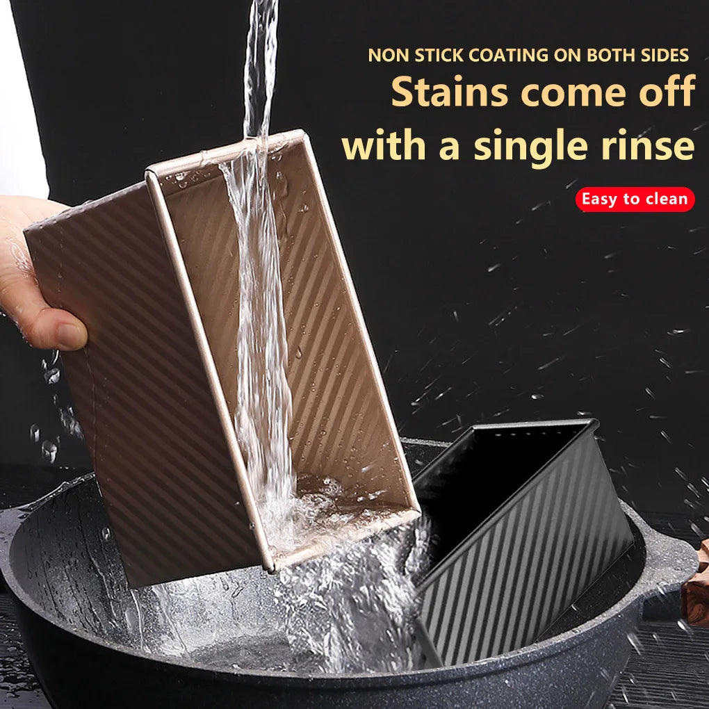Norvo | Premium Non-stick Aluminiumlegering Toastbokser med lokk - Ulike størrelser (250g/450g/600g/750g/900g/1000g) for baking av brød og kaker