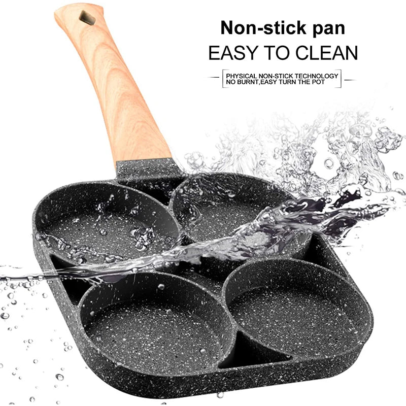 Norvo | LMETJMA 4-kopp Non-stick egge stekepanne - pannekake kokekar egnet for gasskomfyr og induksjonskomfyr JT87
