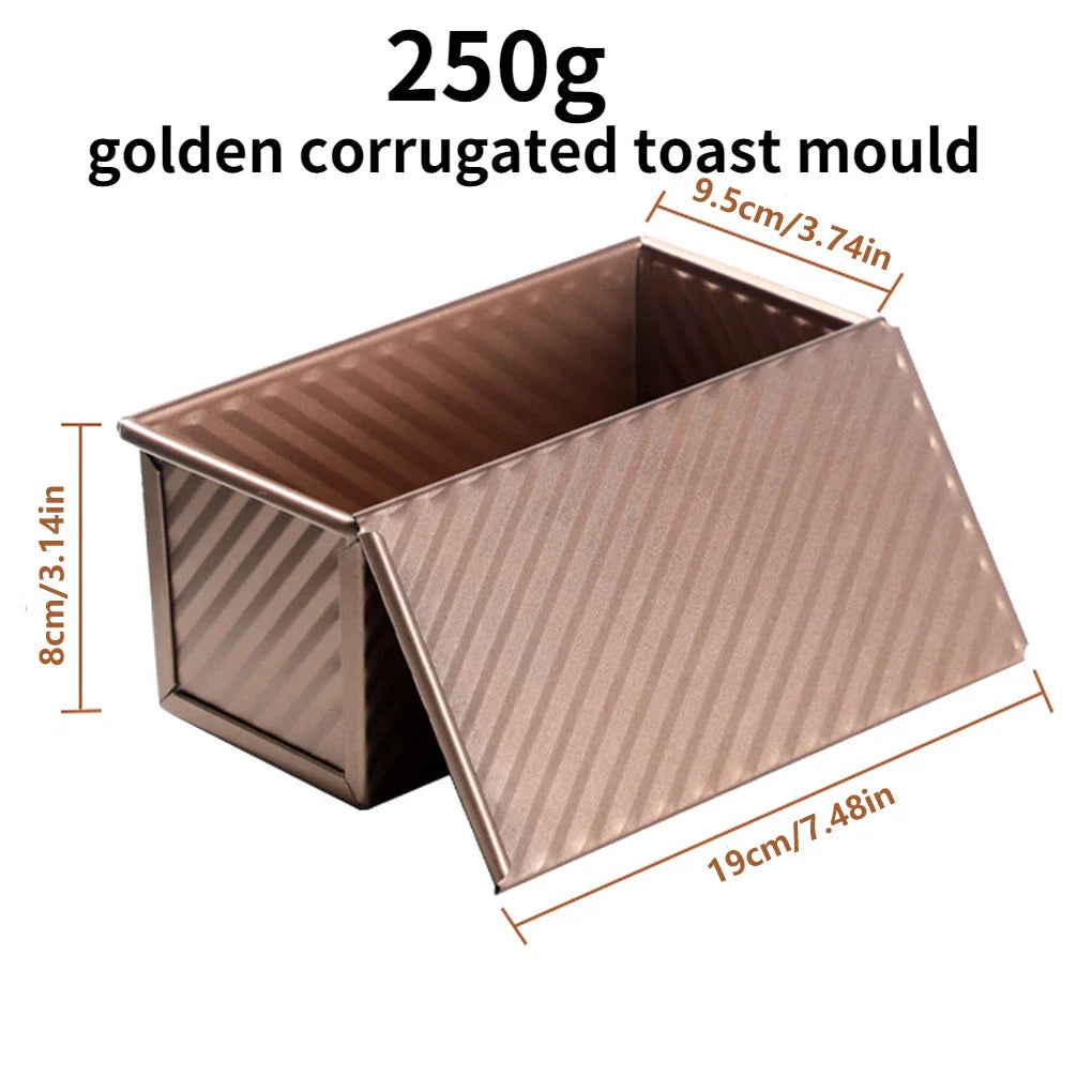 Norvo | Premium Non-stick Aluminiumlegering Toastbokser med lokk - Ulike størrelser (250g/450g/600g/750g/900g/1000g) for baking av brød og kaker
