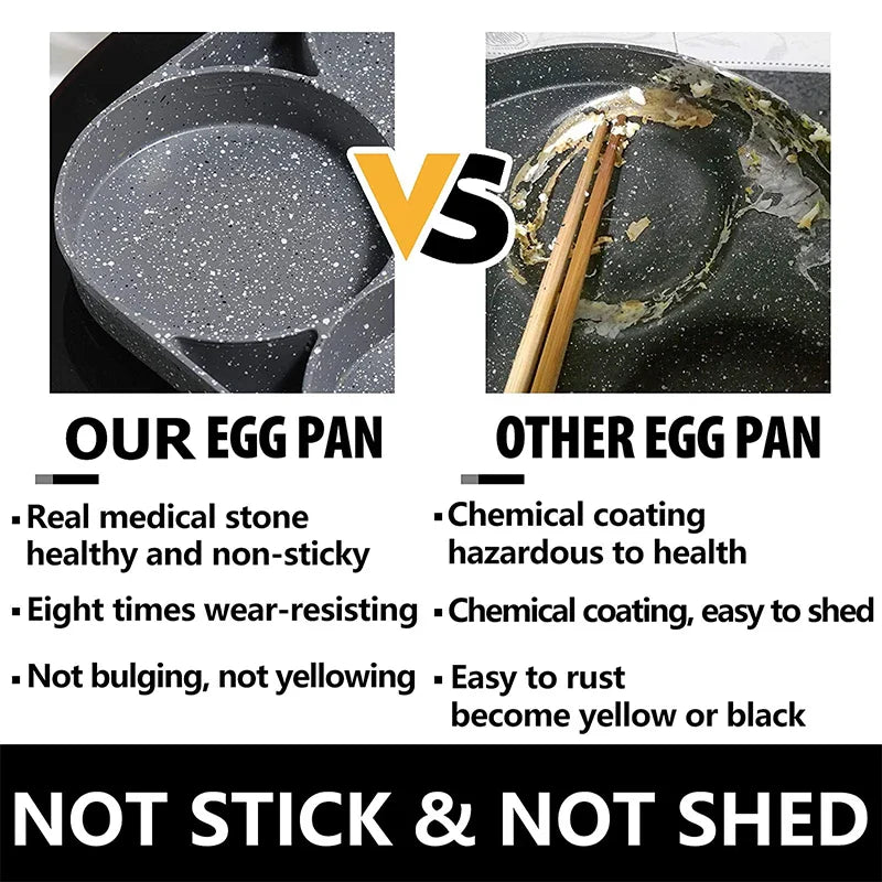 Norvo | LMETJMA 4-kopp Non-stick egge stekepanne - pannekake kokekar egnet for gasskomfyr og induksjonskomfyr JT87