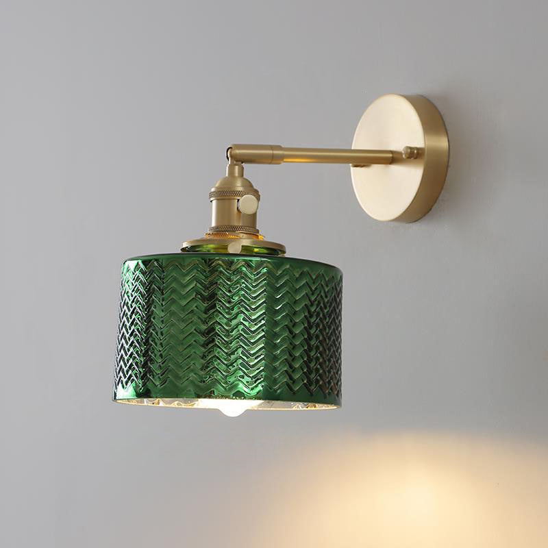 Norvo | Nordisk Minimalistisk Kreativ Messing Sylinder 1-Lys Vegglampe