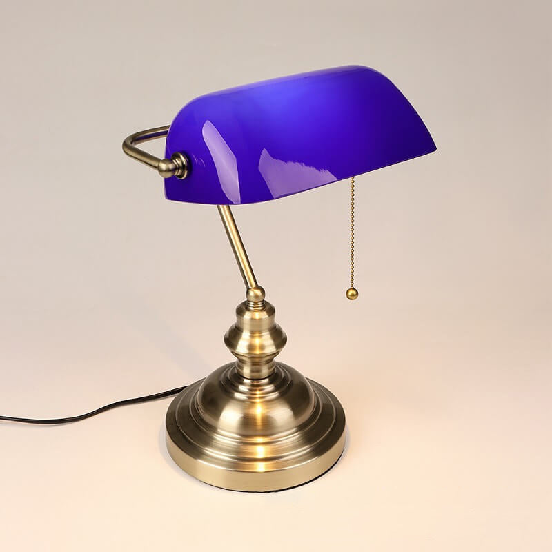 Norvo | Retro Fargerik Glass Metallbase 1-Lys Zip Bordlampe