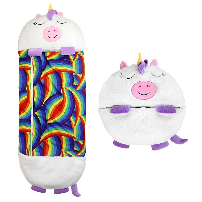 Plush leketøy og sovepose i ett for varme, trygge netter