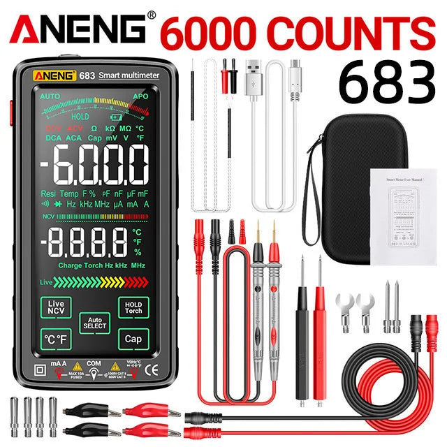 Norvo | 683 Smart Multimeter - High-End Touch, 6000 Counts, Oppladbar