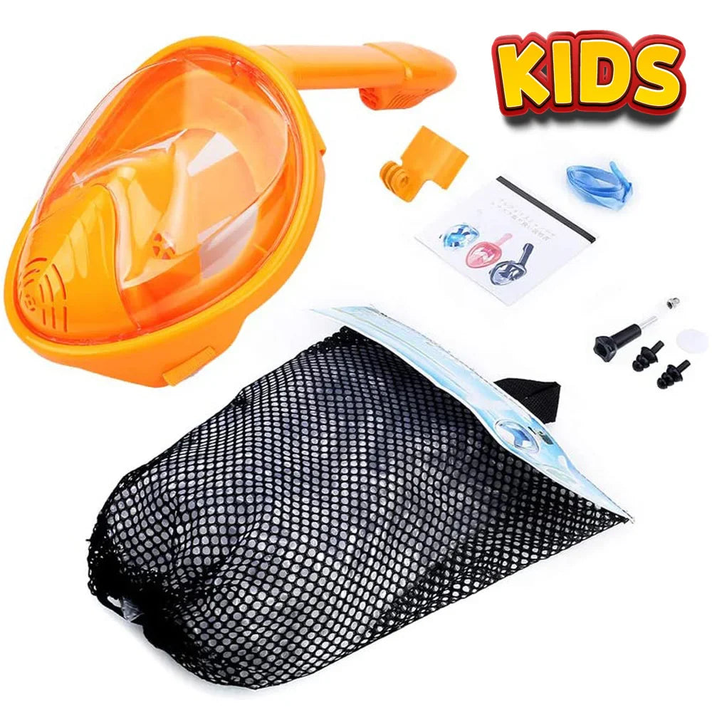 Norvo | Helgesikt snorkelmaske med kamerafeste - Vidvinkel, anti-dugg, anti-lekk dykk- og snorkelmaske for voksne og barn