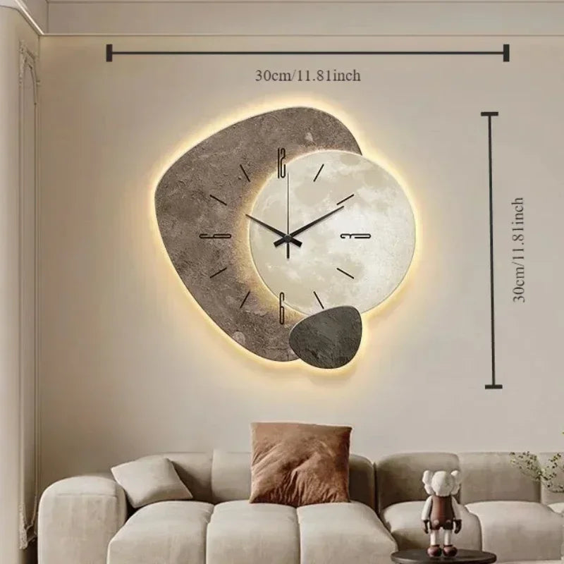 CreamWind Klok – Stilig Moderne Veggklokke med LED