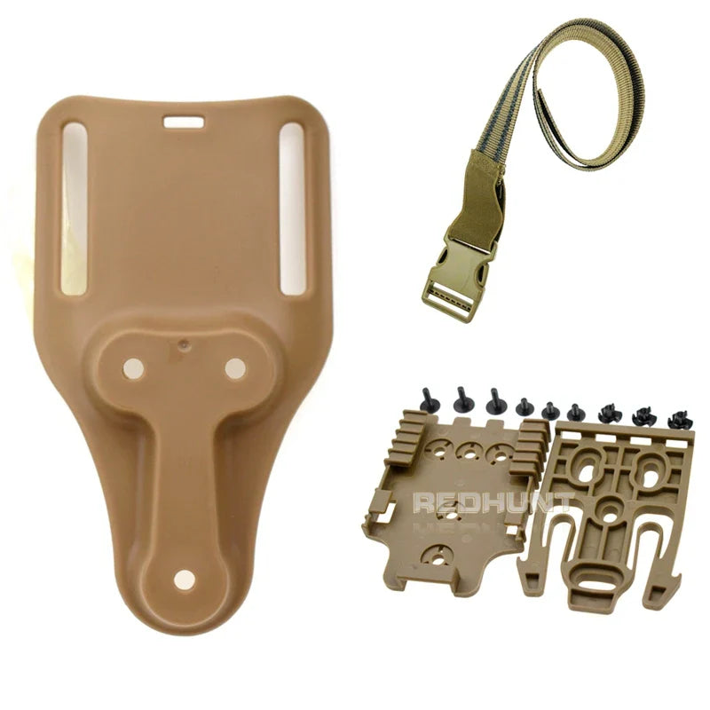 Norvo | Taktisk Drop-Leg-Holster QLS 19/22 – Mid-Low-Belte Universelt Pistolholster med elastisk Lårrem for jakt