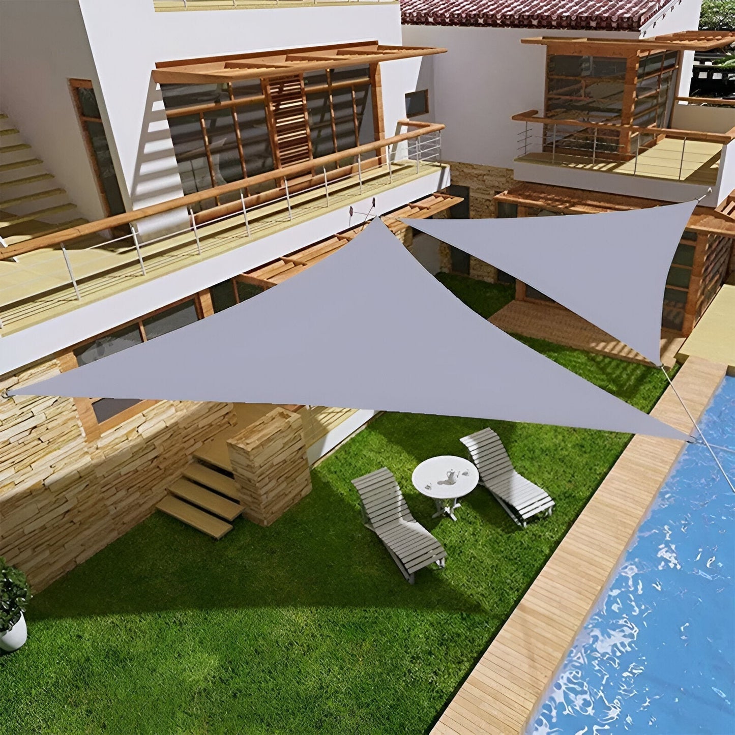 Norvo | TriBlocker Solseil – Premium Solbeskyttelse, Vanntett Triangelseil