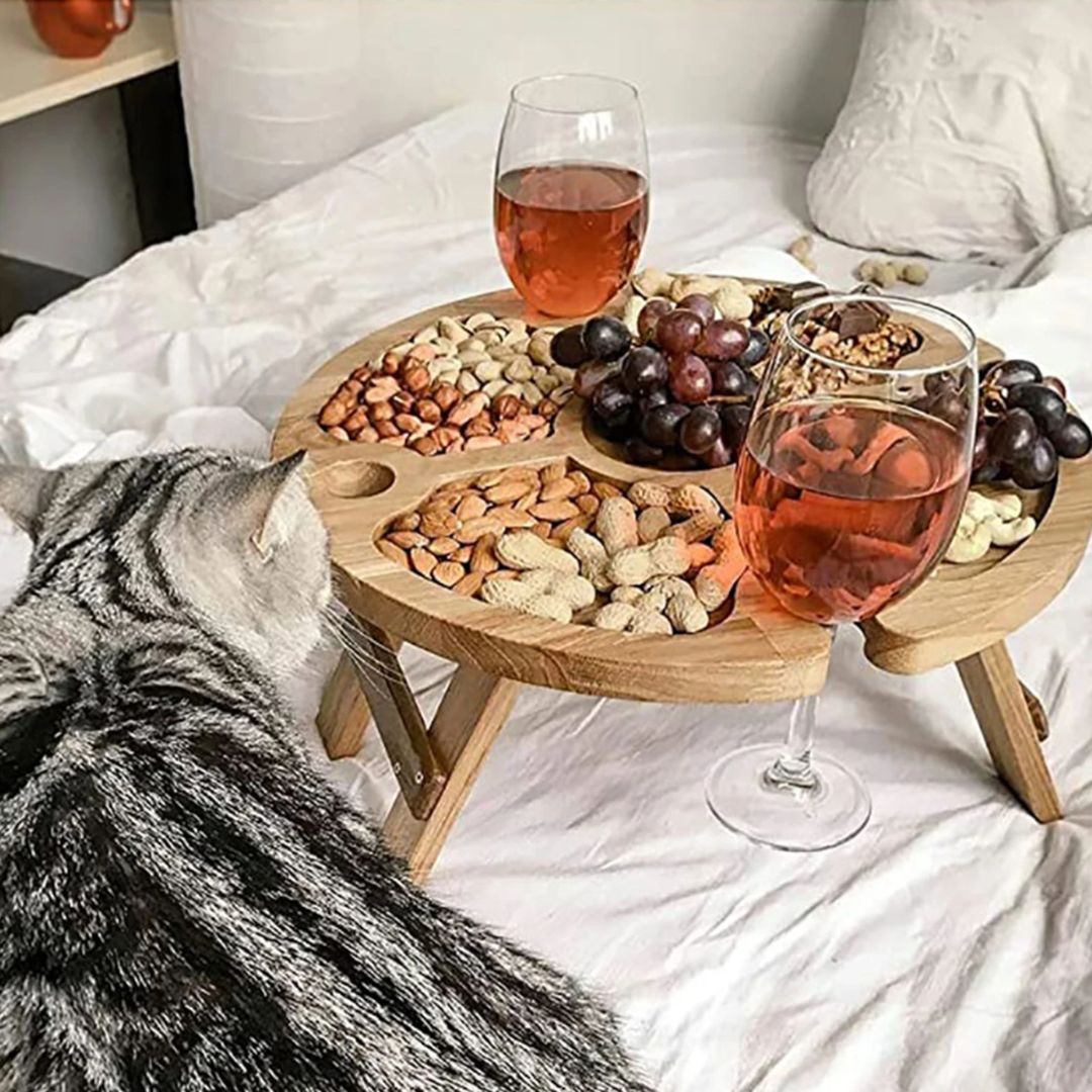 CheeseBoard Delights – Stilig Tre Piknik Tilbehør