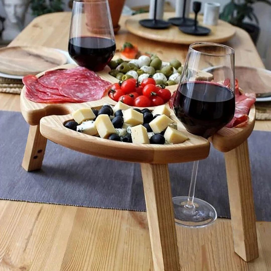 CheeseBoard Delights – Stilig Tre Piknik Tilbehør