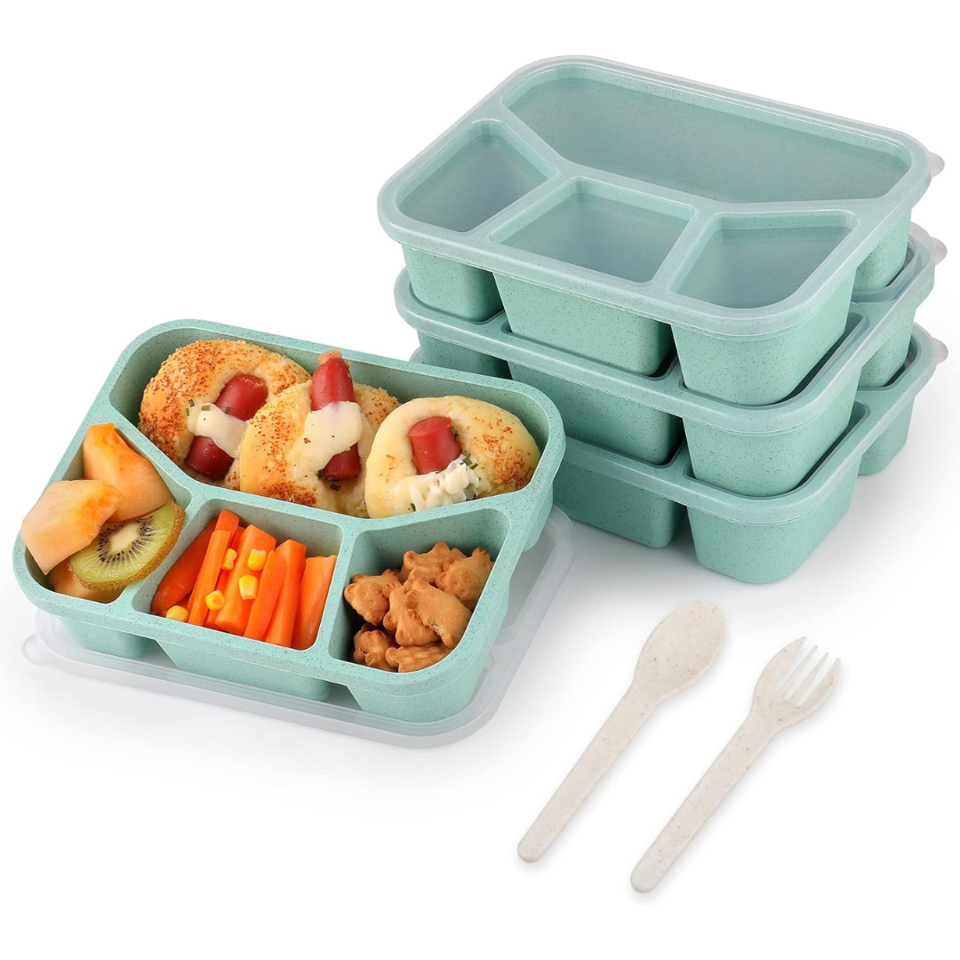 BentoBox – Sett med 4 Snacksbokser med Avdelinger
