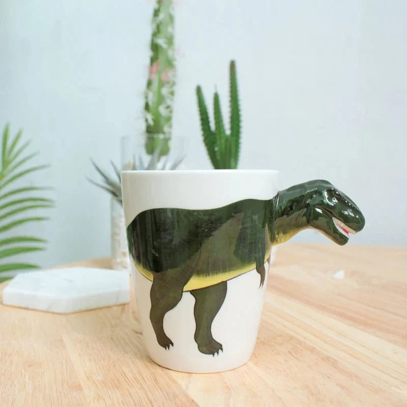 Kaffe kopp formet som dyr og dinosaur