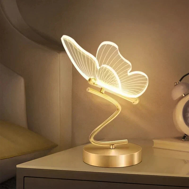ButterflyLuxe - Elegant LED Bordlampe i Sommerfugl Design
