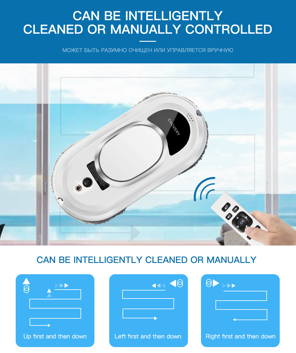 CleanBot - Smart Robot Vindusvasker med Fjernkontroll