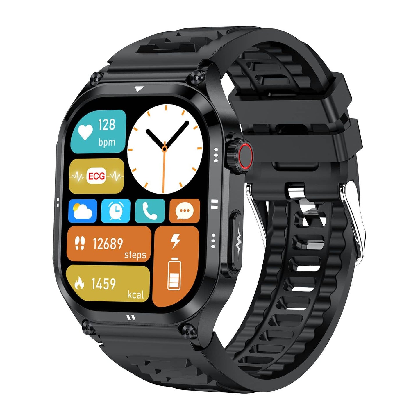 Norvo | Amoled Slim Blodglukose Utendørs Ecg/Ekg Bluetooth Anrop Helsemåling Smartklokke