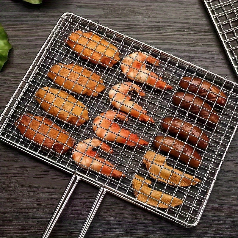 Norvo | BBQ Fisk Grillkurv - Rustfritt Stål, Tungt for Kjøtt, Biff, Reker, Grønnsaker - Ideell for Piknik og Camping Utendørs, Grilltilbehør