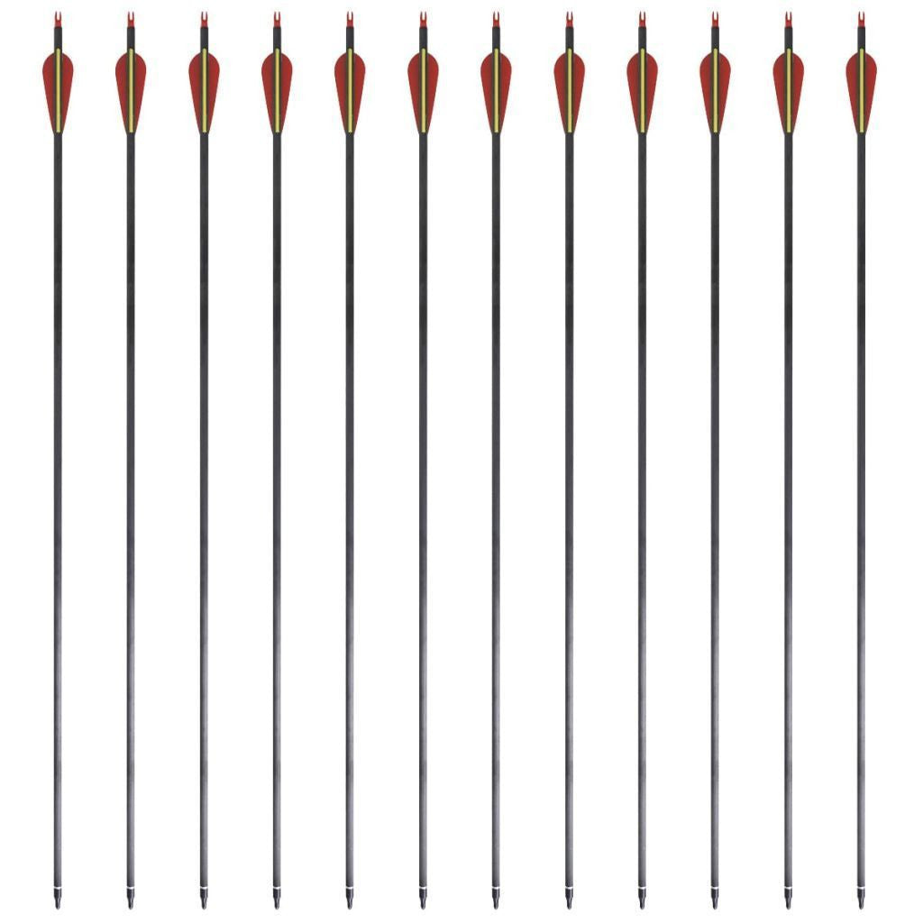 Norvo | Standard Recurve-Bogenpfeile 30" 0,76 Cm Carbon 12 Stück