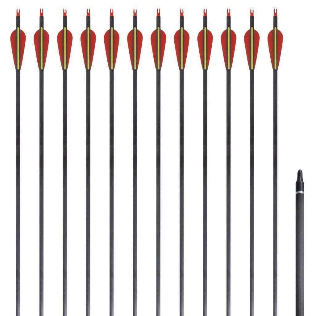 Norvo | Standard Recurve-Bogenpfeile 30" 0,76 Cm Carbon 12 Stück