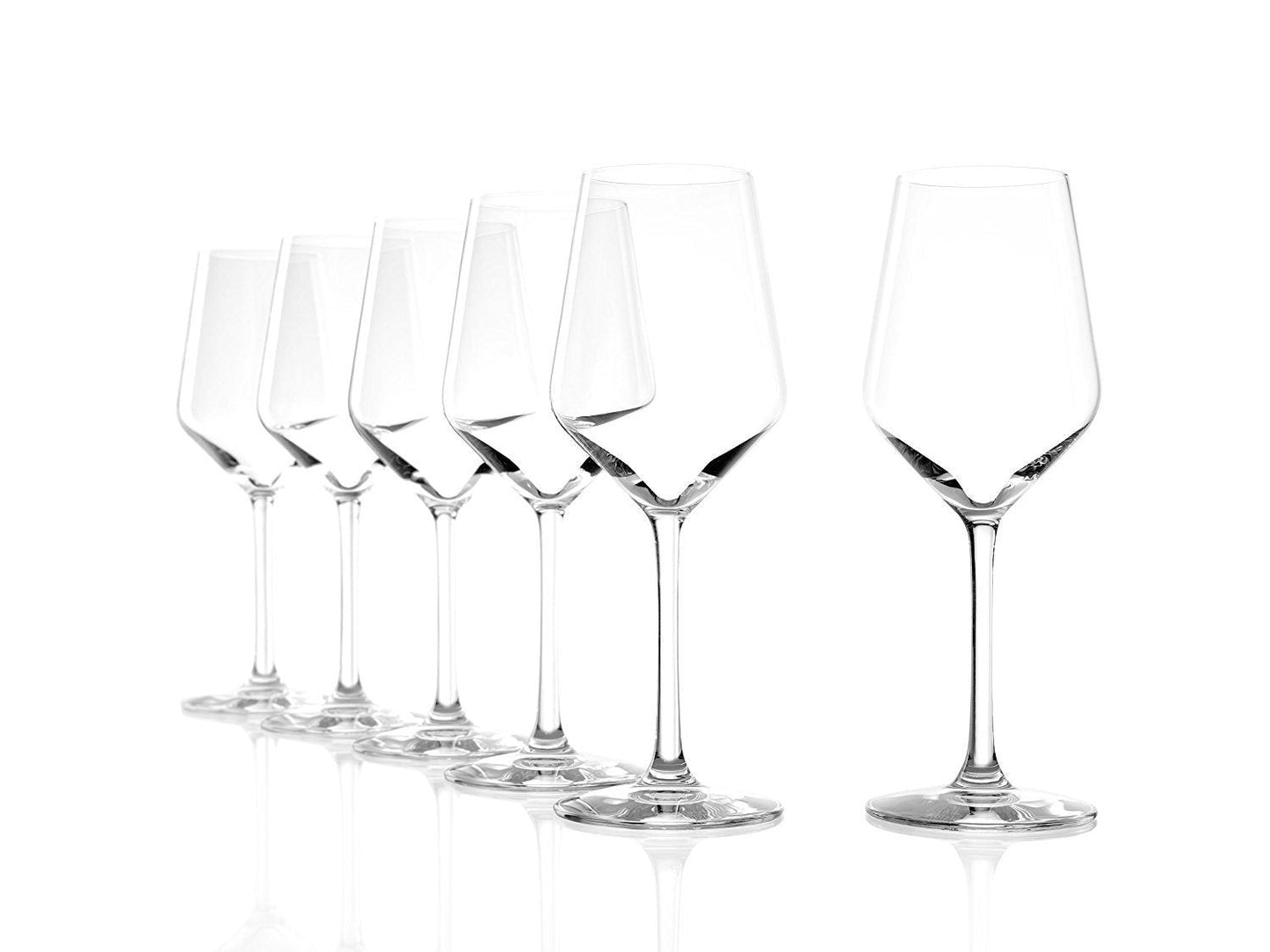 Sett med 6 hvite vinglass - 365ml