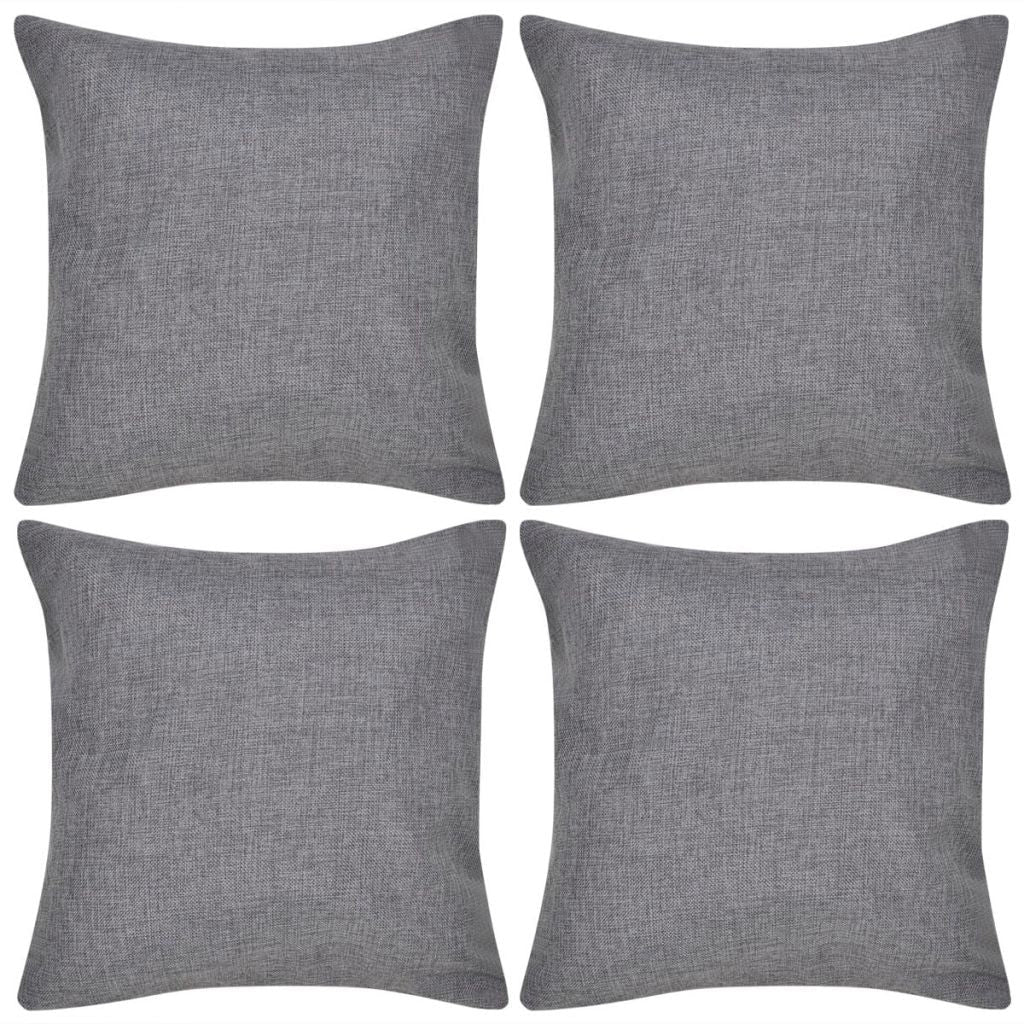 4 Antrasitt Linlook Putetrekk 50 x 50 cm