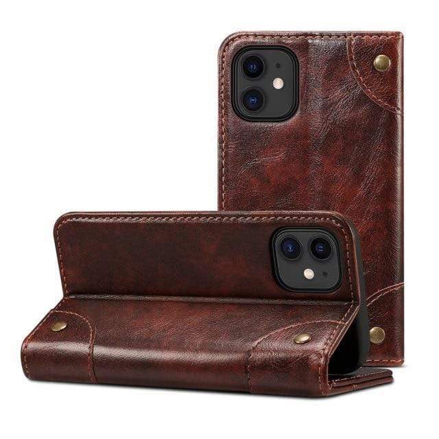 Norvo | Dekke Ekte skinn Lommebok Etui for iPhone 12