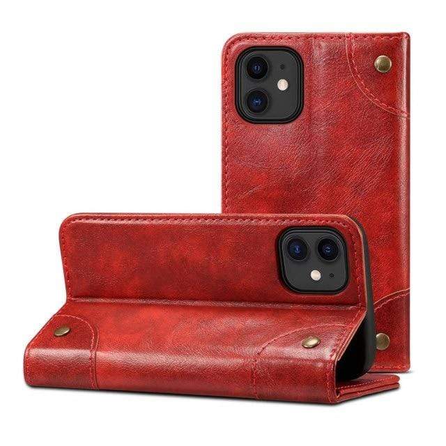 Norvo | Dekke Ekte skinn Lommebok Etui for iPhone 12