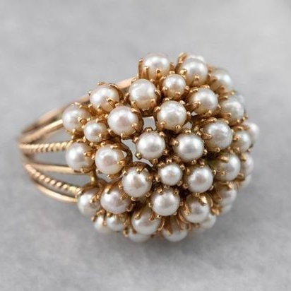 Norvo | Tidlname Ring Med Perle Inlay - Clara