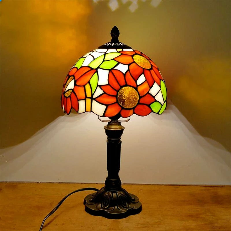 Norvo | Bordlampe Led Barokk Retro E27 - Vintage Tiffany-Glass
