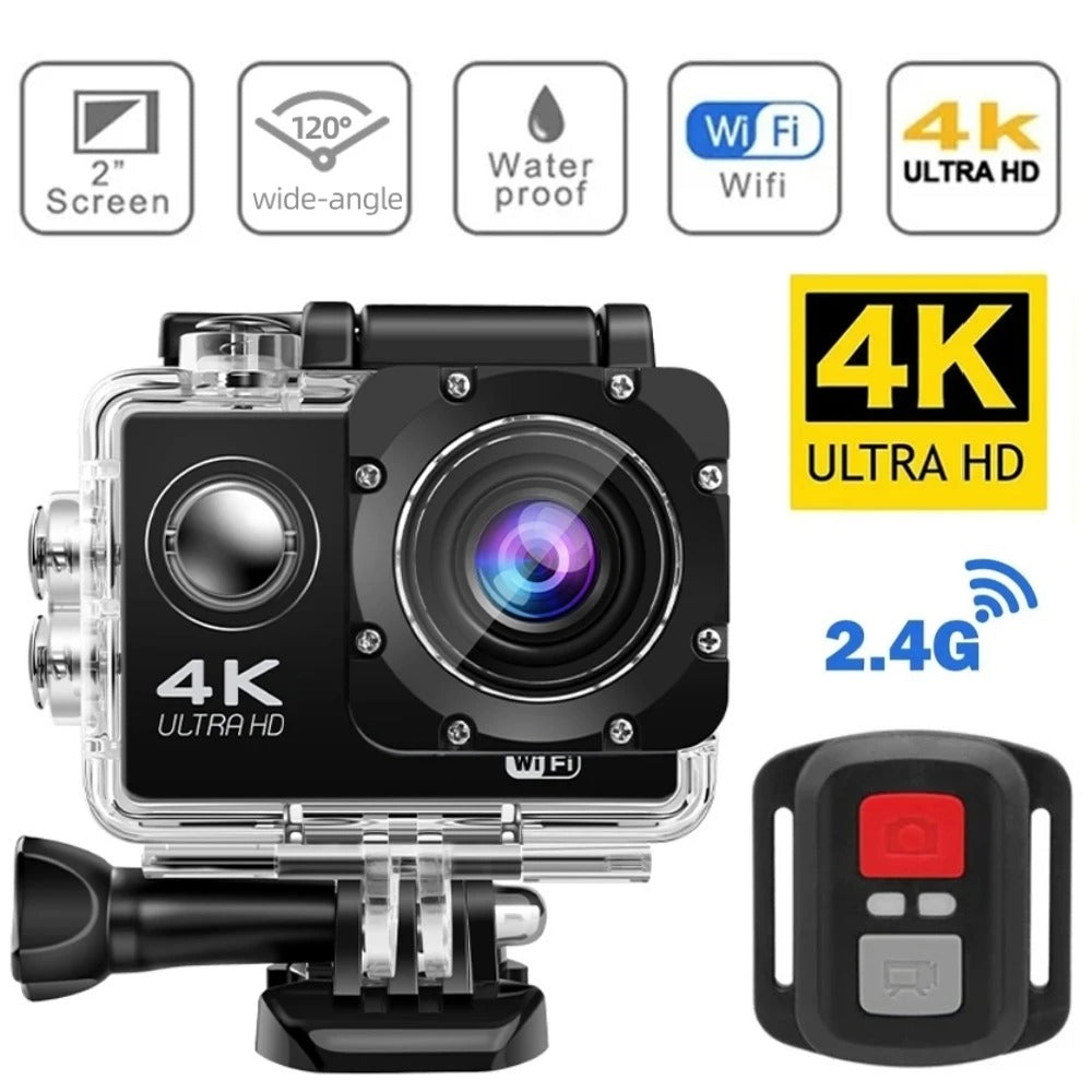 Norvo | Ultra HD Sport Pro Kamera - Wifi-aktivert og vanntett for vlogging og utendørs sport