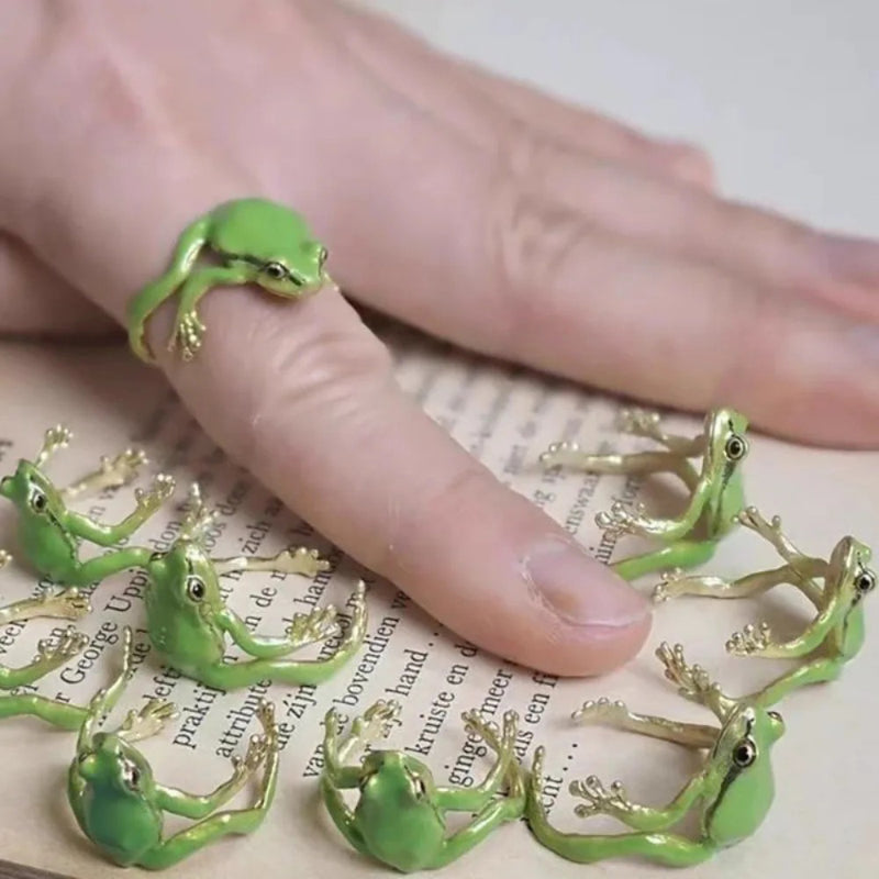 Norvo | Leken Mini Frosk Justerbar Ring For Unik Stil