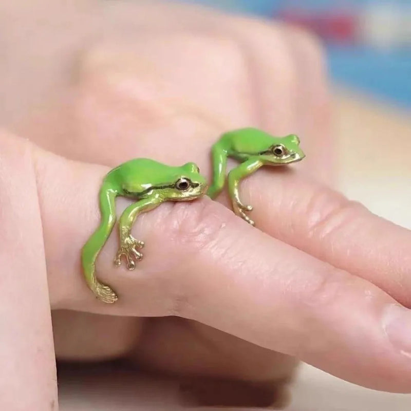 Norvo | Leken Mini Frosk Justerbar Ring For Unik Stil