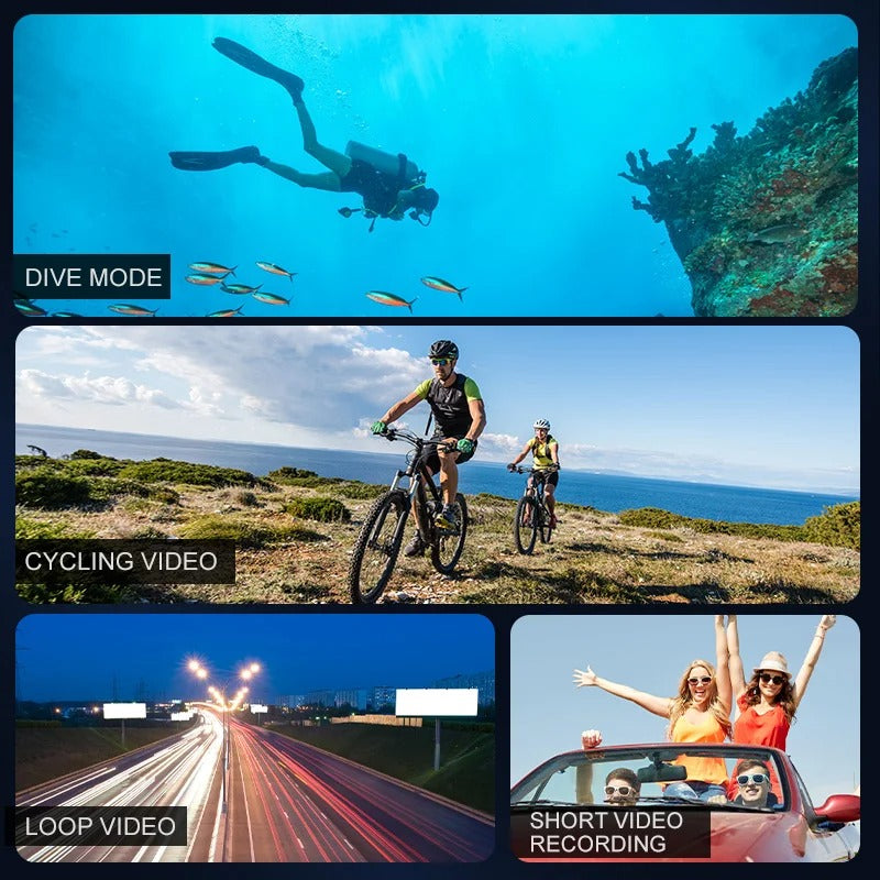 Norvo | Ultra HD Sport Pro Kamera - Wifi-aktivert og vanntett for vlogging og utendørs sport