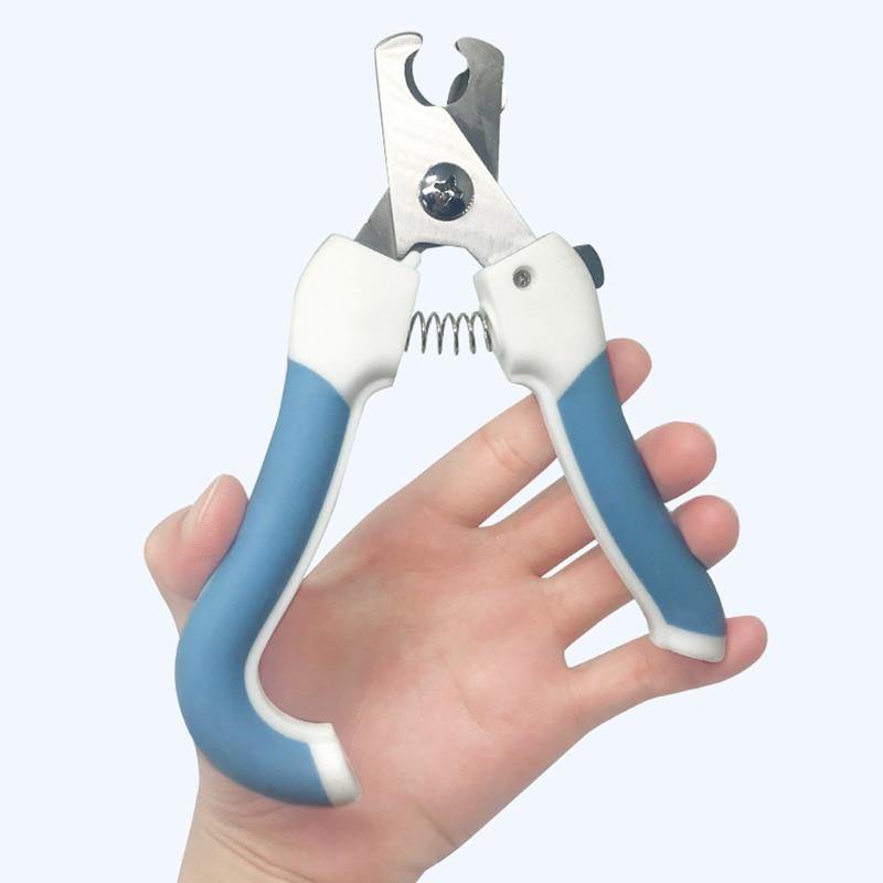 Norvo | Profesjonell kjæledyr katt hund negleklipper cutter rustfritt stål pleie sakser klipper klo negleklipper med lås (Blå 14x6cm)