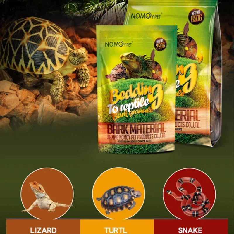 Norvo | 250g/650g Reptil Øgle Skilpadde Slange Tilbehør Strømateriale Furutre Bark Granulat