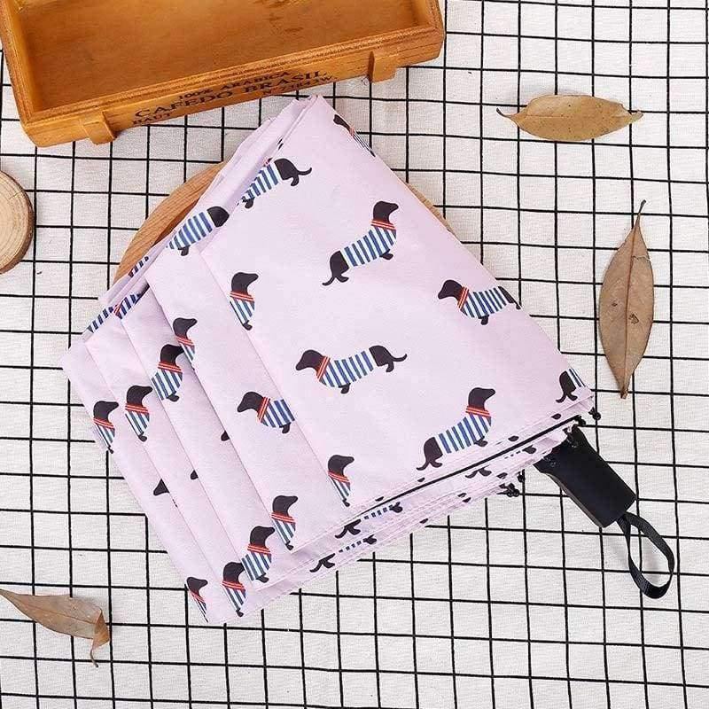 Norvo | Bag servise Nyhet Tre fold fersk fest stripete hunder solskjerm solfanger jenter gaver rosa