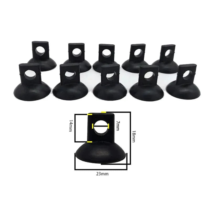 Norvo | 10Stykke svarte akvarium sugekoppholdere for luftslange for fisketankpumpe oksygen luftslange feste klips tilbehør for akvarium