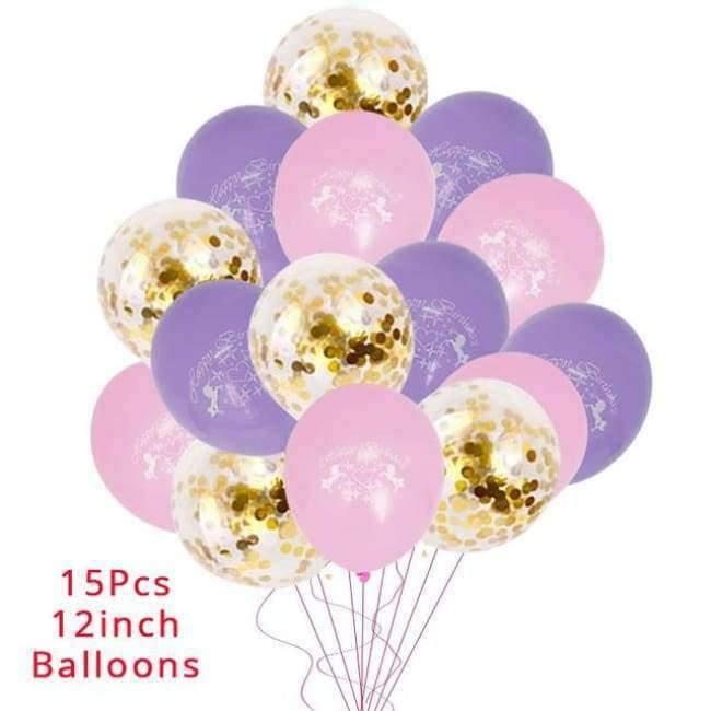 Norvo | Enhjørning Fest Servise Sett Enhjørning Ballonger Serviett Kopp Tallerken Hatt Barn Gratulerer med dagen Dekorasjon Baby Shower Utstyr