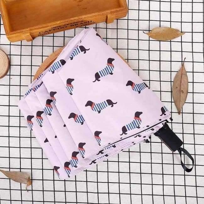 Norvo | Bag servise Nyhet Tre fold fersk fest stripete hunder solskjerm solfanger jenter gaver rosa